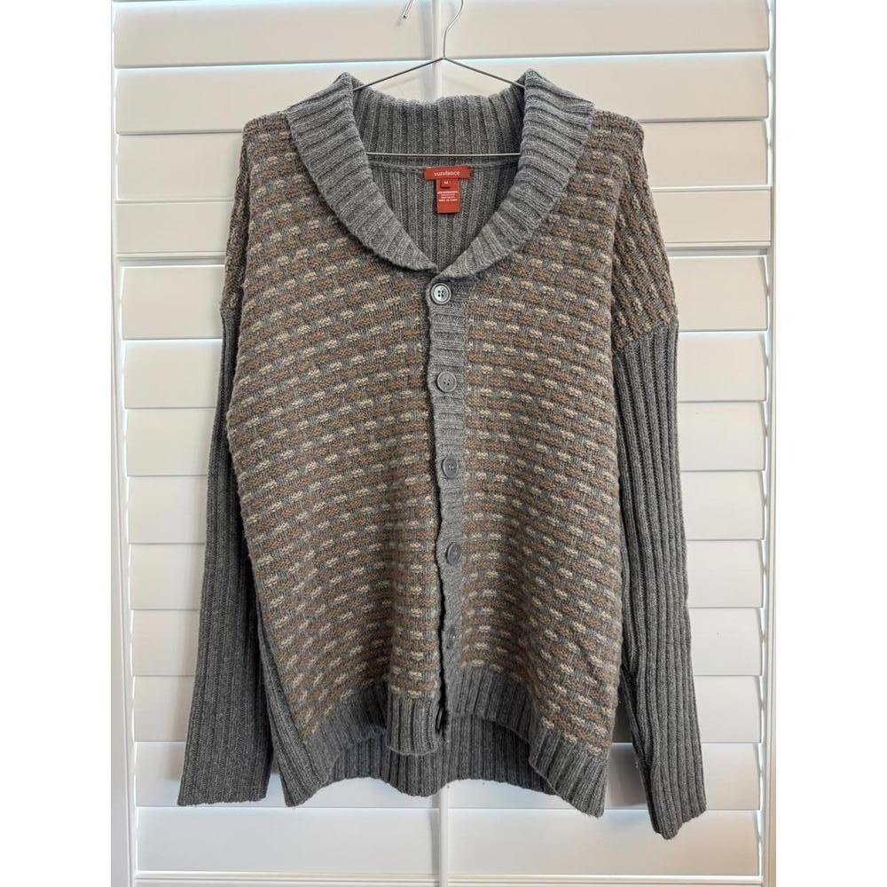 Sundance wool blend button down knit sweater size Medium - Picture 2 of 4